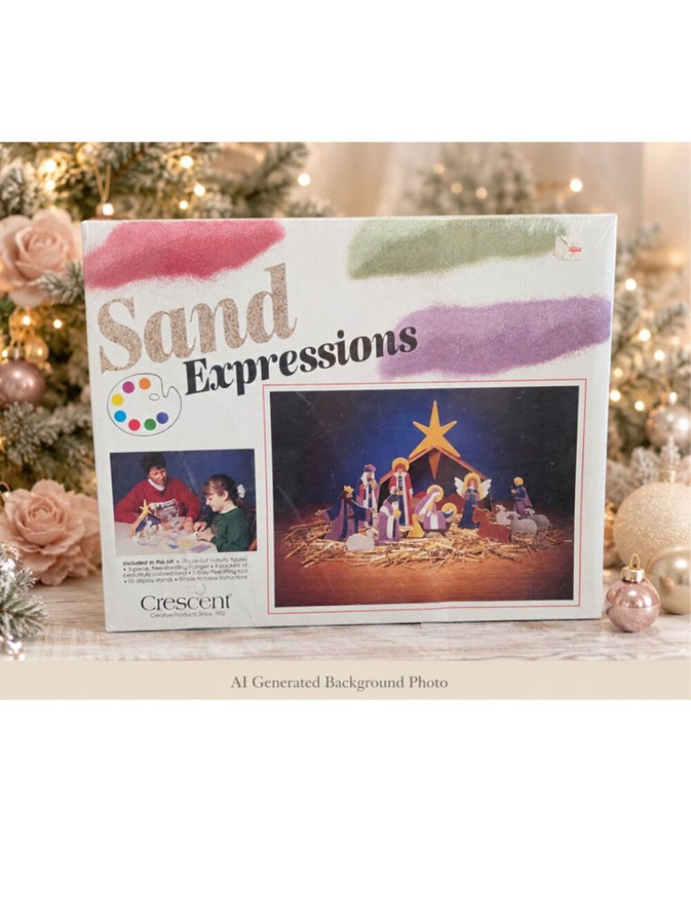 Vintage Sand Expressions Christmas Nativity Arts & Crafts Set  NWT
